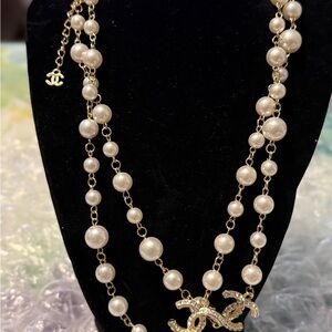 Elegant Gold & Pearl CC Chanel *COSTUME* Necklace /New/ See description